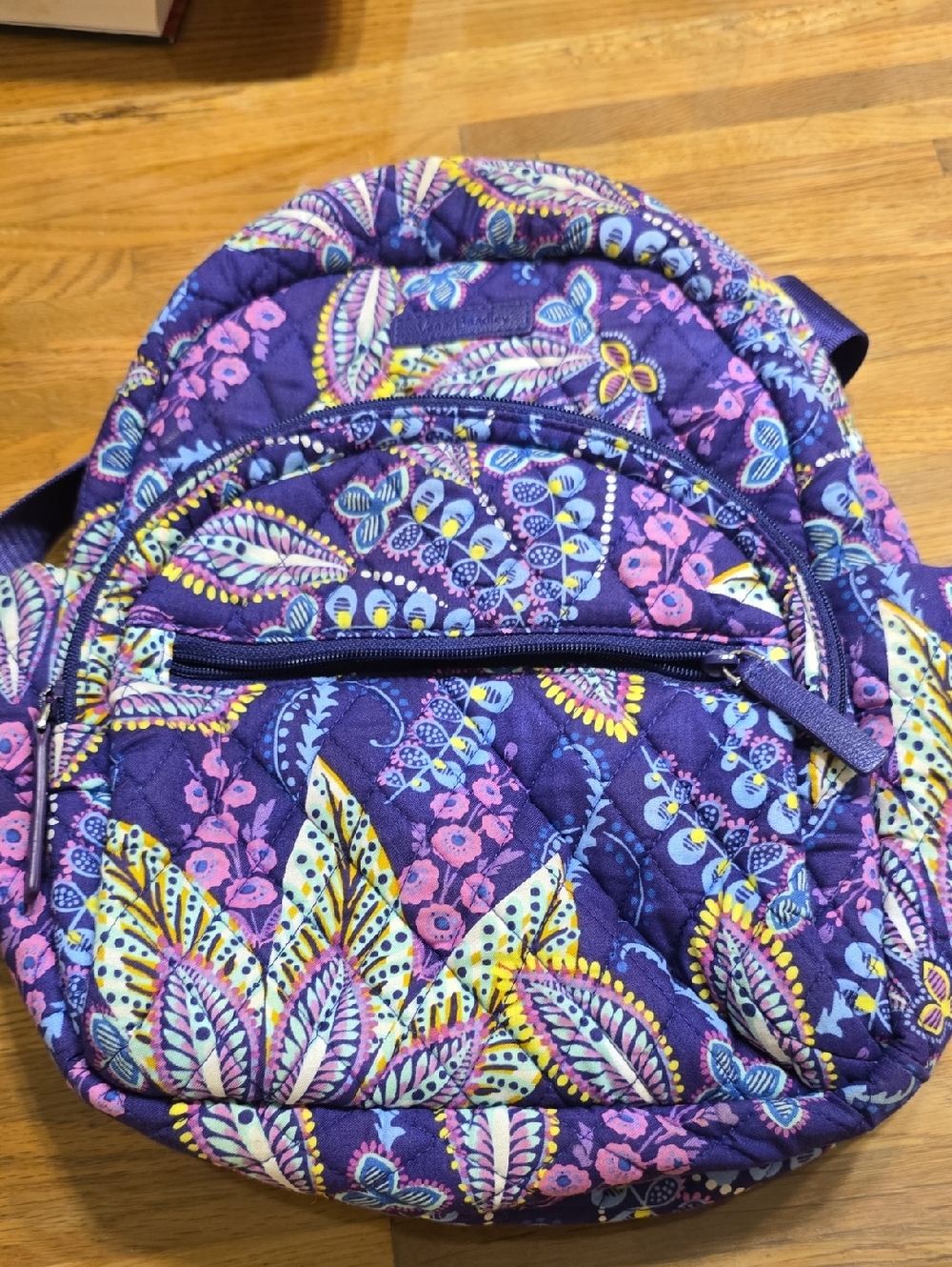 VERA  BRADLEY Quilted Purple Floral Backpack - Women's Bag